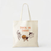 Trick oder Treat Niedlich Ghost, Mummy, Pumpkin Mo Tragetasche (Vorne)