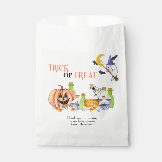 Trick oder Treat Niedlich Ghost Pumpkin and Magic Geschenktütchen (Vorderseite)