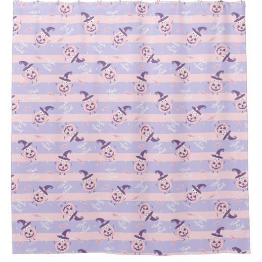 Trick oder Treat Niedlich Ghost , Pumpkins und Str Duschvorhang (Vorderseite)