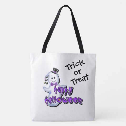 Trick oder Treat Niedlich Ghost Tasche (Vorderseite)