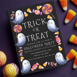 Trick oder Treat Niedlich Ghosts Candy Halloween-P Einladung