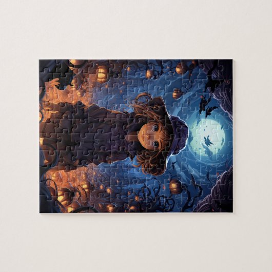 Trick oder Treat Niedlich Girl Halloween Puzzle (Horizontal)