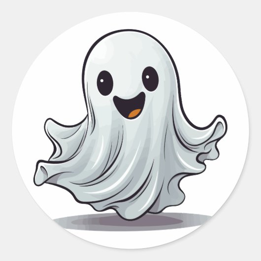 Trick oder Treat Niedlich Happy Halloween Ghost Runder Aufkleber (Vorderseite)