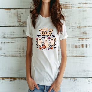 Trick oder Treat Niedlich Retro Ghost Halloween T-Shirt