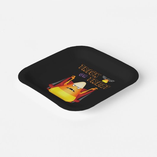 Trick oder Treat Niedlich Vampire Candy Mais Hallo Pappteller (Gewinkelt)