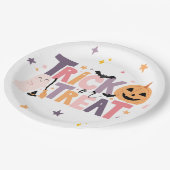 Trick oder Treat Niedliche Halloween-Ballondekor Pappteller (Schrägansicht)
