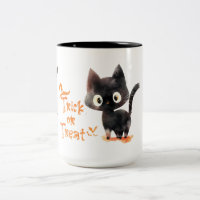 Trick oder Treat Niedliche schwarze Katze Hallowee