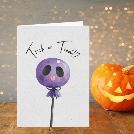 Trick oder Treat? Niedliche Wasserfarbe Lollipop Karte