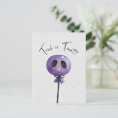 Trick oder Treat? Niedliche Wasserfarbe Lollipop Postkarte (Stehend Vorderseite)