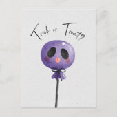 Trick oder Treat? Niedliche Wasserfarbe Lollipop Postkarte (Vorderseite)