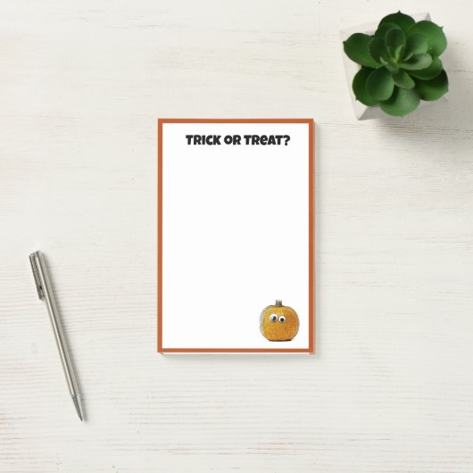 Trick oder Treat Niedlicher Halloween Pumpkin-Cart Post-it Klebezettel (Büro)