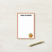 Trick oder Treat Niedlicher Halloween Pumpkin-Cart Post-it Klebezettel (Auf Schreibtisch)