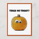 Trick oder Treat Niedlicher Halloween Pumpkin-Cart Postkarte (Vorderseite)