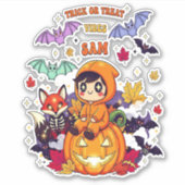 Trick oder Treat Niedliches Halloween Aufkleber (Vorderseite)