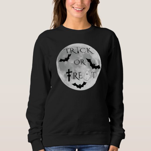 Trick oder Treat Niedliches Halloween-Design Sweatshirt (Vorderseite)