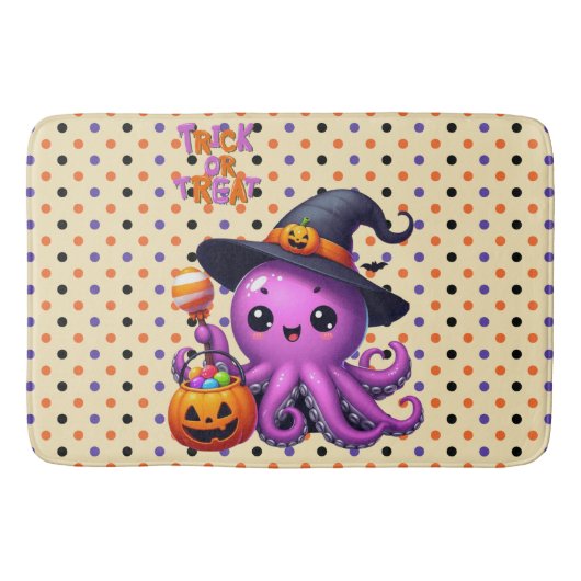 Trick oder Treat Octopus Halloween Badematte (Vorderseite)