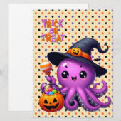 Trick oder Treat Octopus Halloween Feiertagskarte (Vorne/Hinten)
