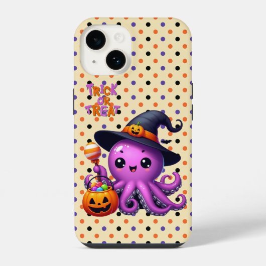 Trick oder Treat Octopus Halloween iPhone Hülle (Rückseite)
