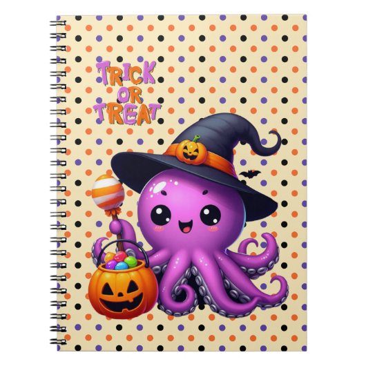Trick oder Treat Octopus Halloween Notizblock (Vorderseite)