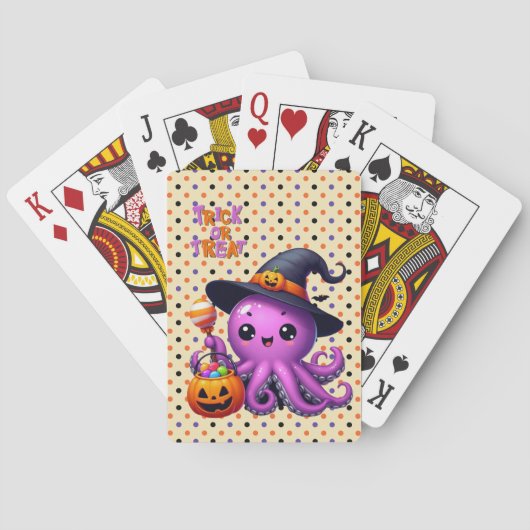 Trick oder Treat Octopus Halloween Spielkarten (Rückseite)