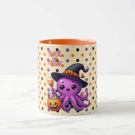Trick oder Treat Octopus Halloween Tasse (Zentrum)