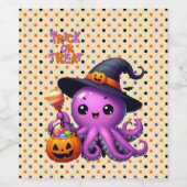 Trick oder Treat Octopus Halloween Weinetikett (Einzelnes Label)