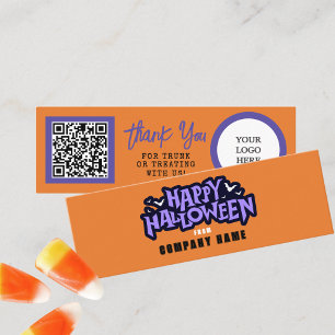 Trick oder Treat Orange Happy Halloween Vielen Dan Mini Visitenkarte