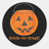 Trick oder Treat Orange Pumpkin Halloween-Party Runder Aufkleber (Vorderseite)