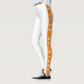 Trick oder Treat Orange White Typografie Halloween Leggings (Links)