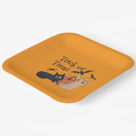 Trick oder Treat Pappteller (Gewinkelt)