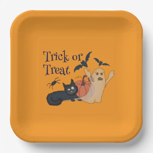 Trick oder Treat Pappteller (Vorderseite)