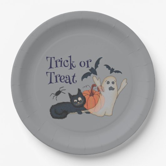 Trick oder Treat Pappteller (Vorderseite)