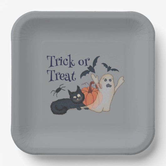 Trick oder Treat Pappteller (Vorderseite)