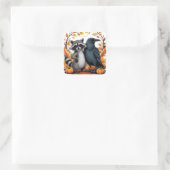 Trick- oder Treat-Partner Quadratischer Aufkleber (Tasche)