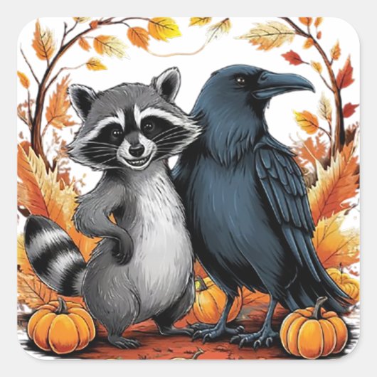 Trick- oder Treat-Partner Quadratischer Aufkleber (Vorderseite)
