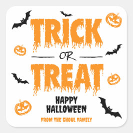 Trick oder Treat Party Light Quadratischer Aufkleber
