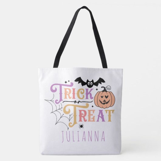 Trick oder Treat Personalisierte Halloween-Bonbtas Tasche (Vorderseite)