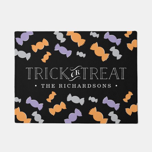 Trick oder Treat Personalisiertes Halloween Fußmatte (Vorderseite)