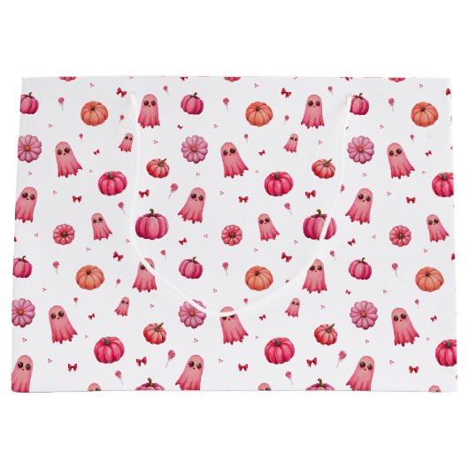 Trick oder Treat Pink Halloween Pumpkins Große Geschenktüte (Vorderseite)