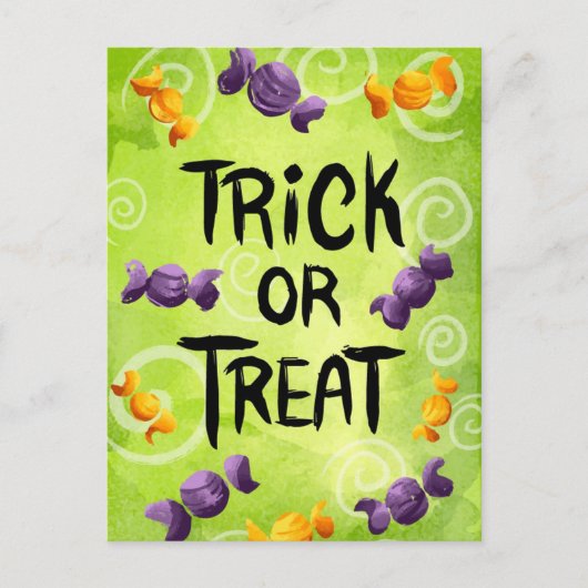 Trick oder Treat Postkarte (Vorderseite)