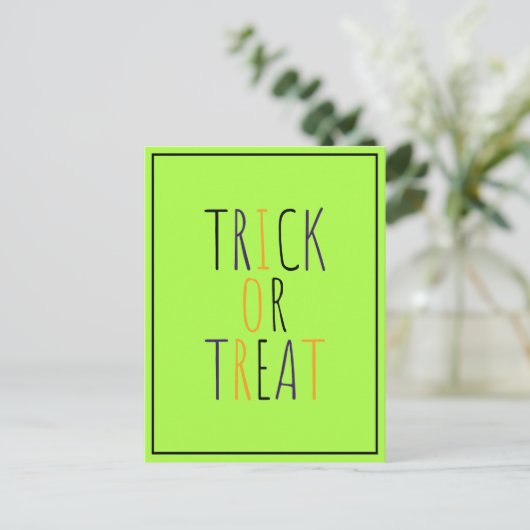 Trick oder Treat Postkarte (Stehend Vorderseite)