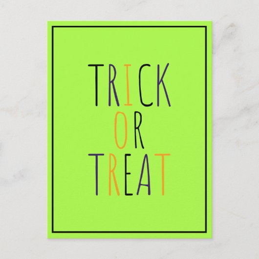 Trick oder Treat Postkarte (Vorderseite)
