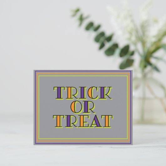 Trick oder Treat Postkarte (Stehend Vorderseite)