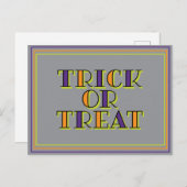 Trick oder Treat Postkarte (Vorne/Hinten)
