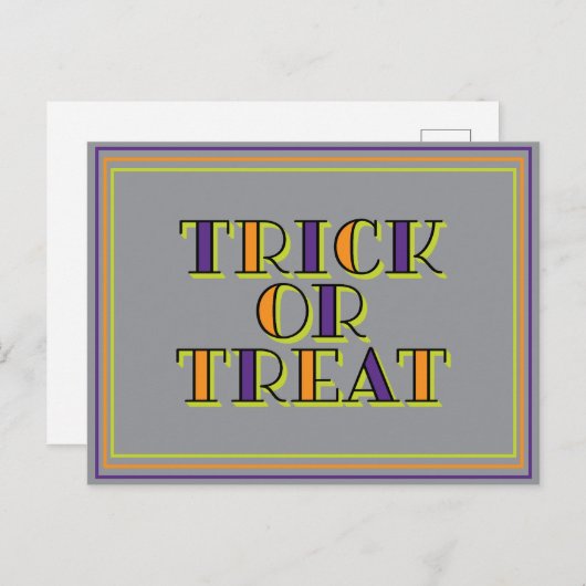 Trick oder Treat Postkarte (Vorne/Hinten)