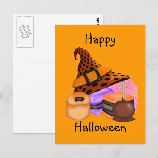 Trick oder Treat Postkarte (Vorne/Hinten)