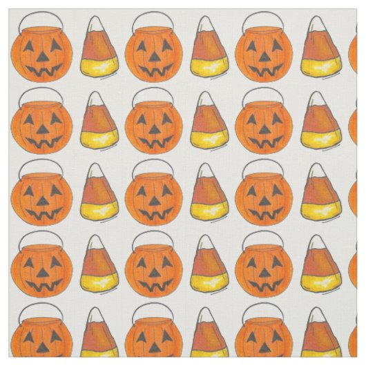 Trick oder Treat Pumpkin Candy Corn Halloween-Part Stoff (Muster)