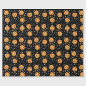 Trick oder Treat Pumpkin Halloween Candy Bucket Geschenkpapier (Flach)