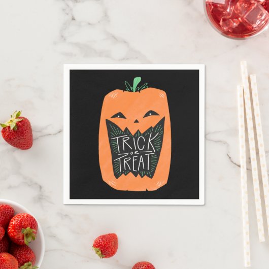 Trick oder Treat Pumpkin Halloween Serviette (Beispiel)