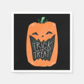 Trick oder Treat Pumpkin Halloween Serviette (Vorderseite)